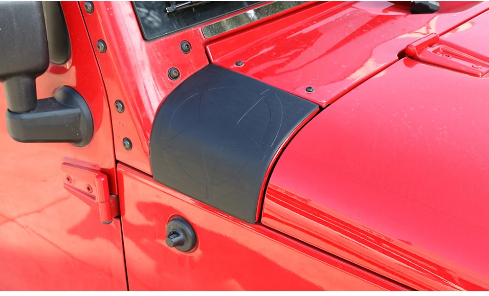 Red ABS Body Armor Angle Wrap Cover Hood Cover For Jeep Wrangler JK 2007-2017