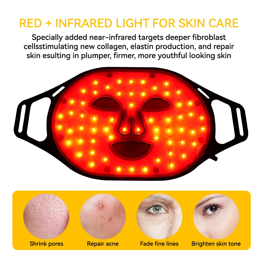 Red Led Light Therapy Infrared Flexible Soft Mask Silicone 4 Color Anti Aging Advanced Photon Mask led facial mask