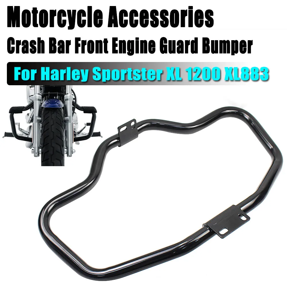 

Black Motorcycle Highway Crash Bar For Harley Sportster Roadster Iron 883 XL1200 XL883 2004-19 Front Engine Guard Bumper