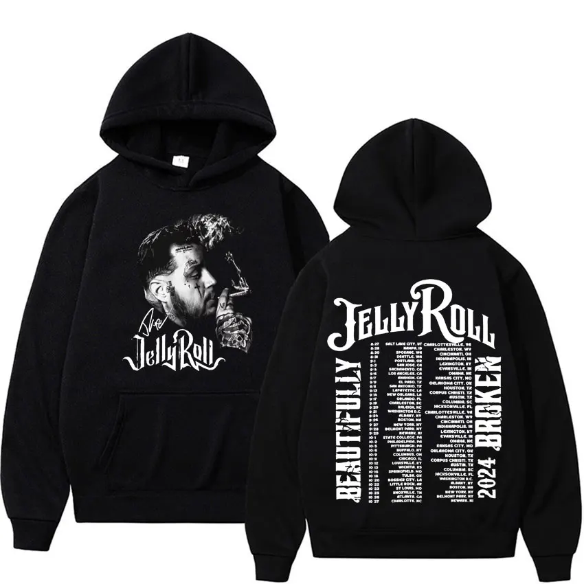 Retro Jelly Roll Beautifully Broken Hoodies