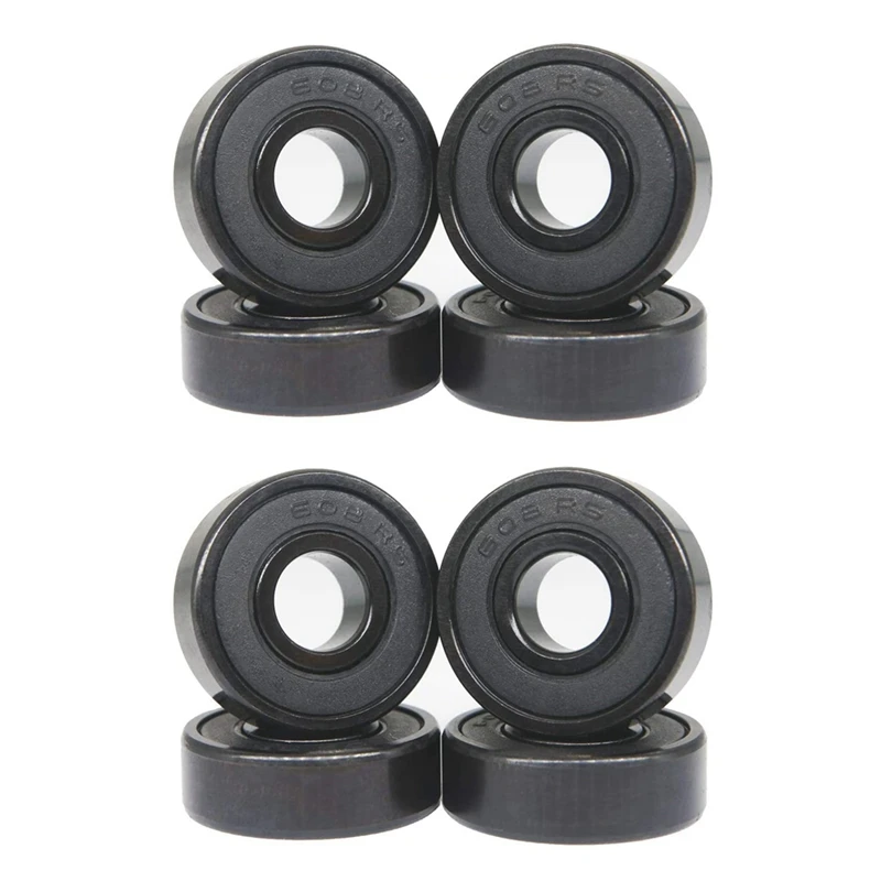 

8X High-Speed 608RS Hybrid Black Ceramic Bearings Skateboard Bearings Ceramic Plastic Arc 608 Bearings