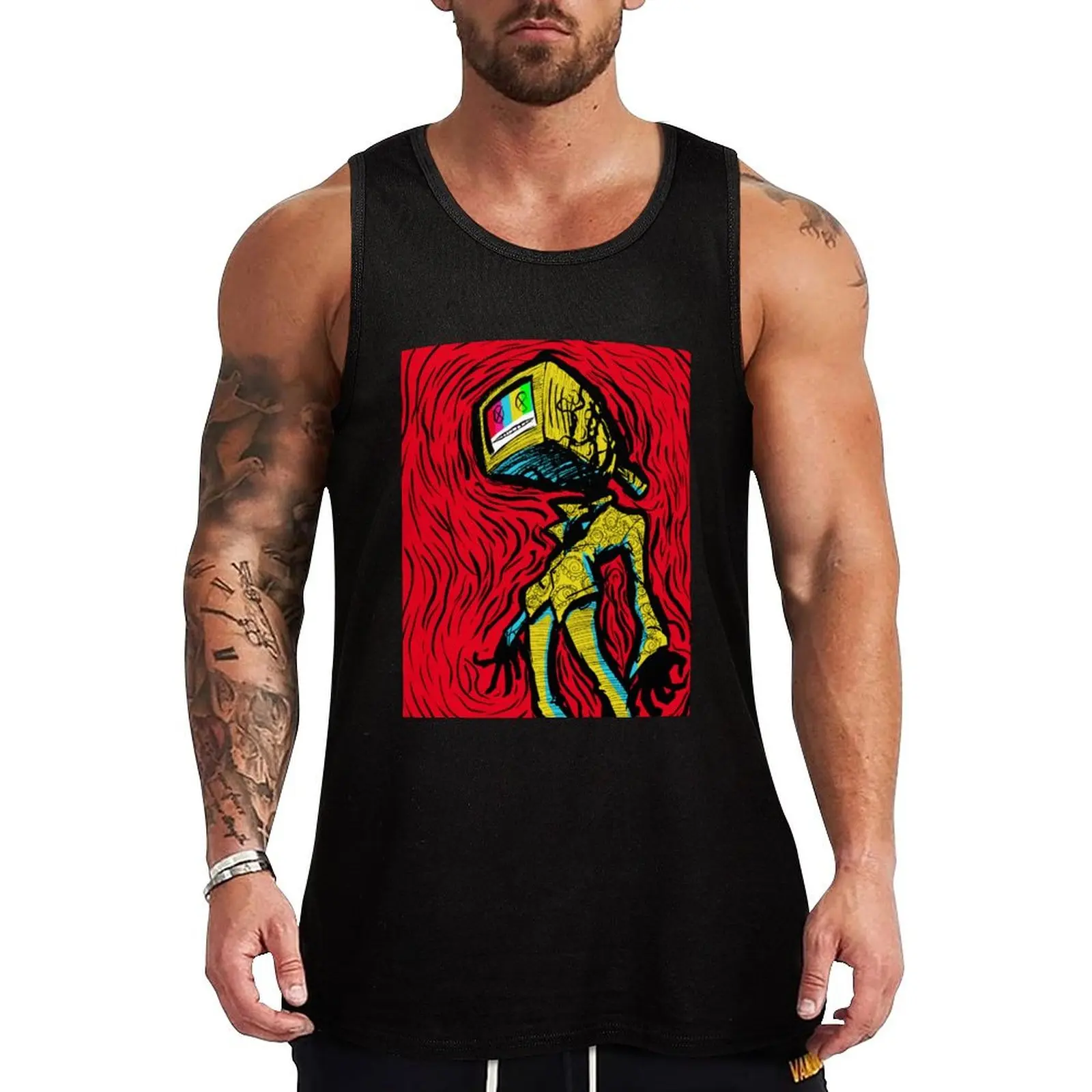

TV Tank Top T-shirt man Fitness men clothing