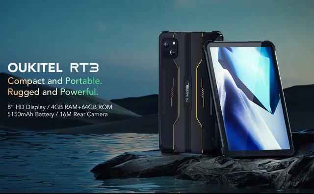 OUKITEL RT3 Rugged Android 12 Tablet, 8 Inch Waterproof-Tablet, Octa Core  7GB+64GB 1TB Expandable,5150mAh Battery Industrial Tablet PC, 16+8MP  Camera, IP68&IP69K Tablets, 4G Dual SIM/5G WiFi/BT5.3/GPS - Yahoo Shopping