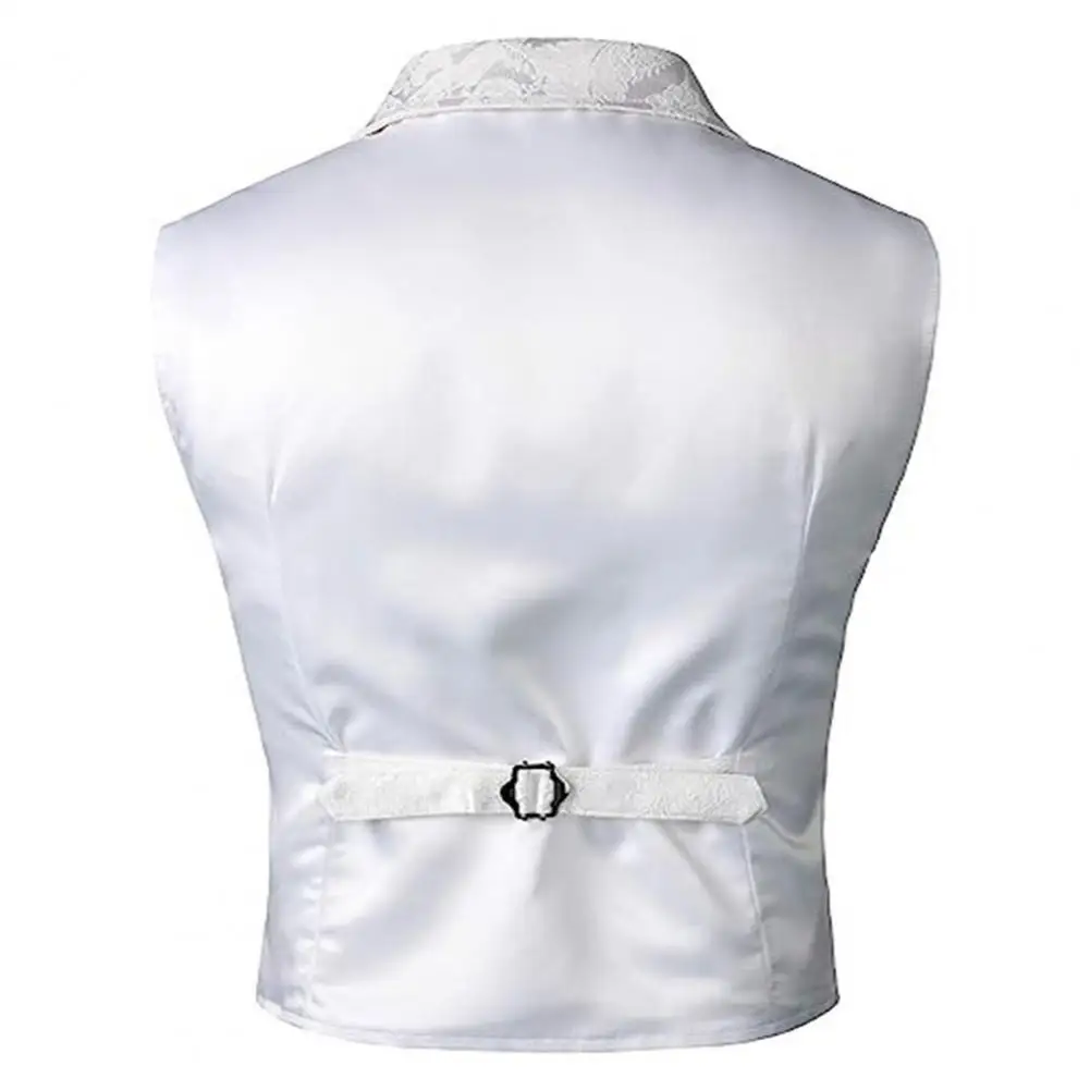 남성용 싱글 브레스트 조끼, 레트로 슬림핏 비즈니스 조끼, 턴다운 칼라, 싱글 브레스트 버튼, 포멀 웨딩