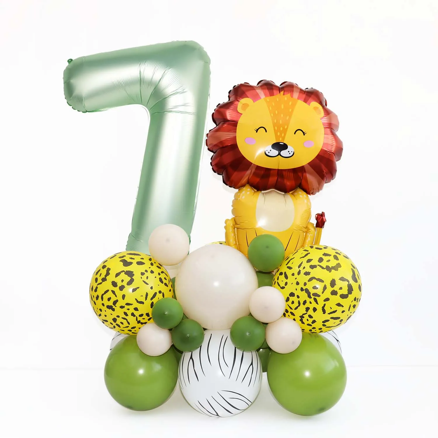 35 teile/satz Dschungel Safari Tier Olivgrün 32 zoll Anzahl Ballons Set Kinder 1 2 3 4 Jahre Wild One Geburtstag party Dekorationen – Detail 7