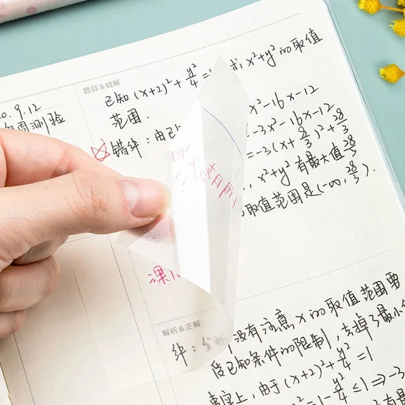 창의적인 투명 PET 방수 스티커 메모장 패드, 학교 문구, 사무용품, 50 매