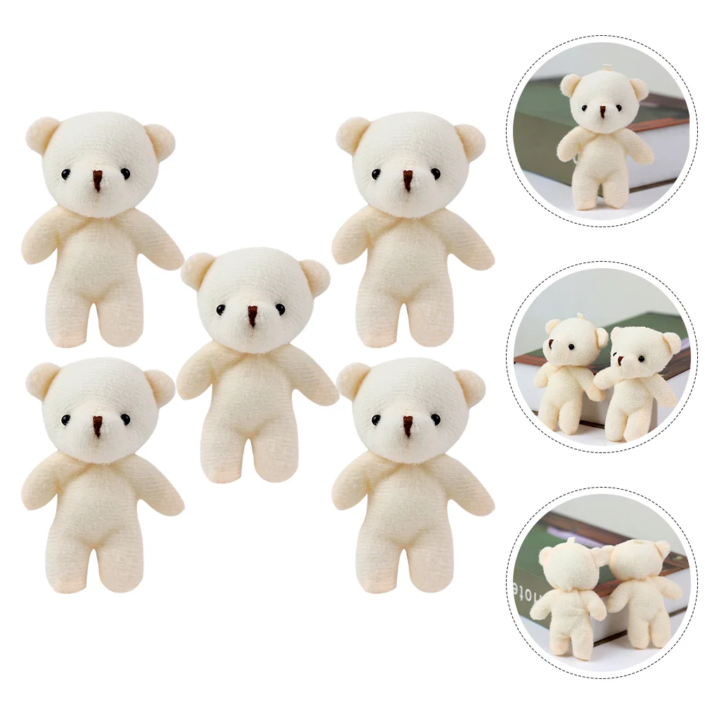 5 Pcs Plush Figure Toys Mini Bear Ornament Hanging Figurines Little Home Accessory Child 5 pcs blenders brush painting accessory drawing multifunction kids supply child