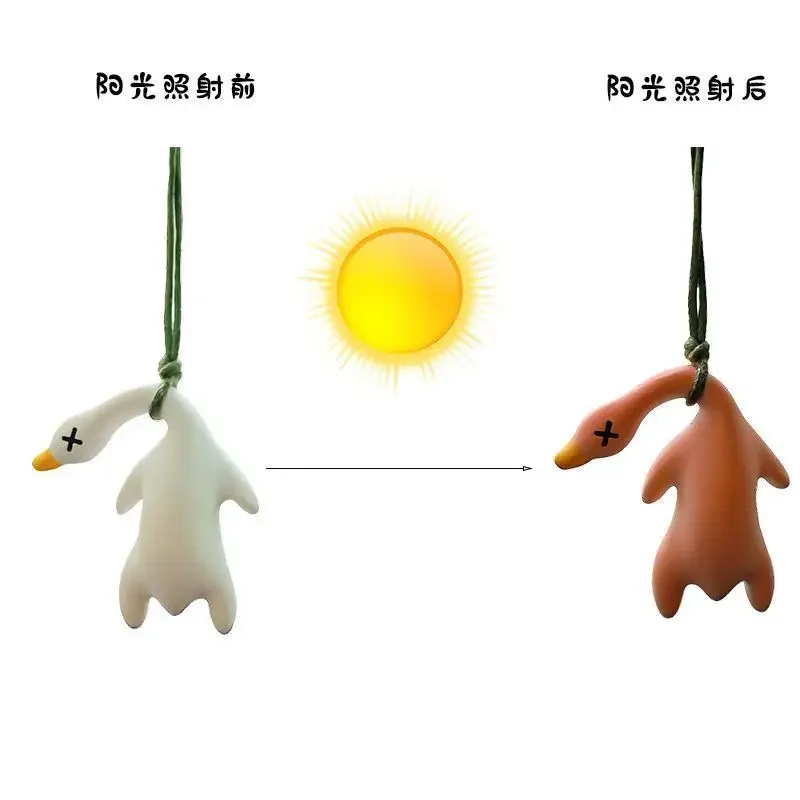 UV Color Changing Roast Duck Pendant Car mounted Goose Pendant Car mounted Roast Duck Creative Doll