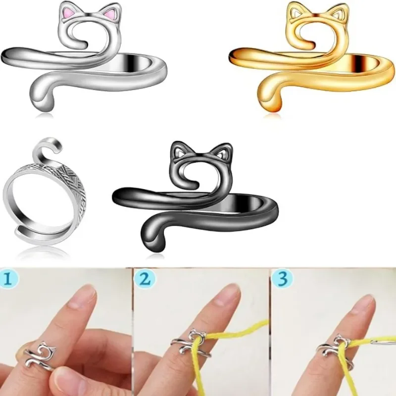 Adjustable Knitting and Crochet Yarn Guide Rings - Set of 2
