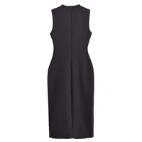 MUJER 2025 Womens Dresses Black Office Long Dresses for Women Spring Sleeveless Midi Dress Woman Belt Button Women's Dress Vest - Image 4