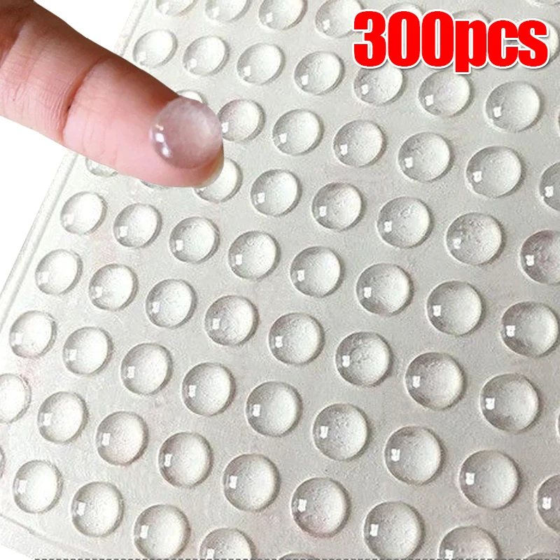300/100pcs Silicone Cabinet Door Bumpers Clear Self-Adhesive Grains Drawer Stop Bumper Pads Furniture Protective Buffer Cushion