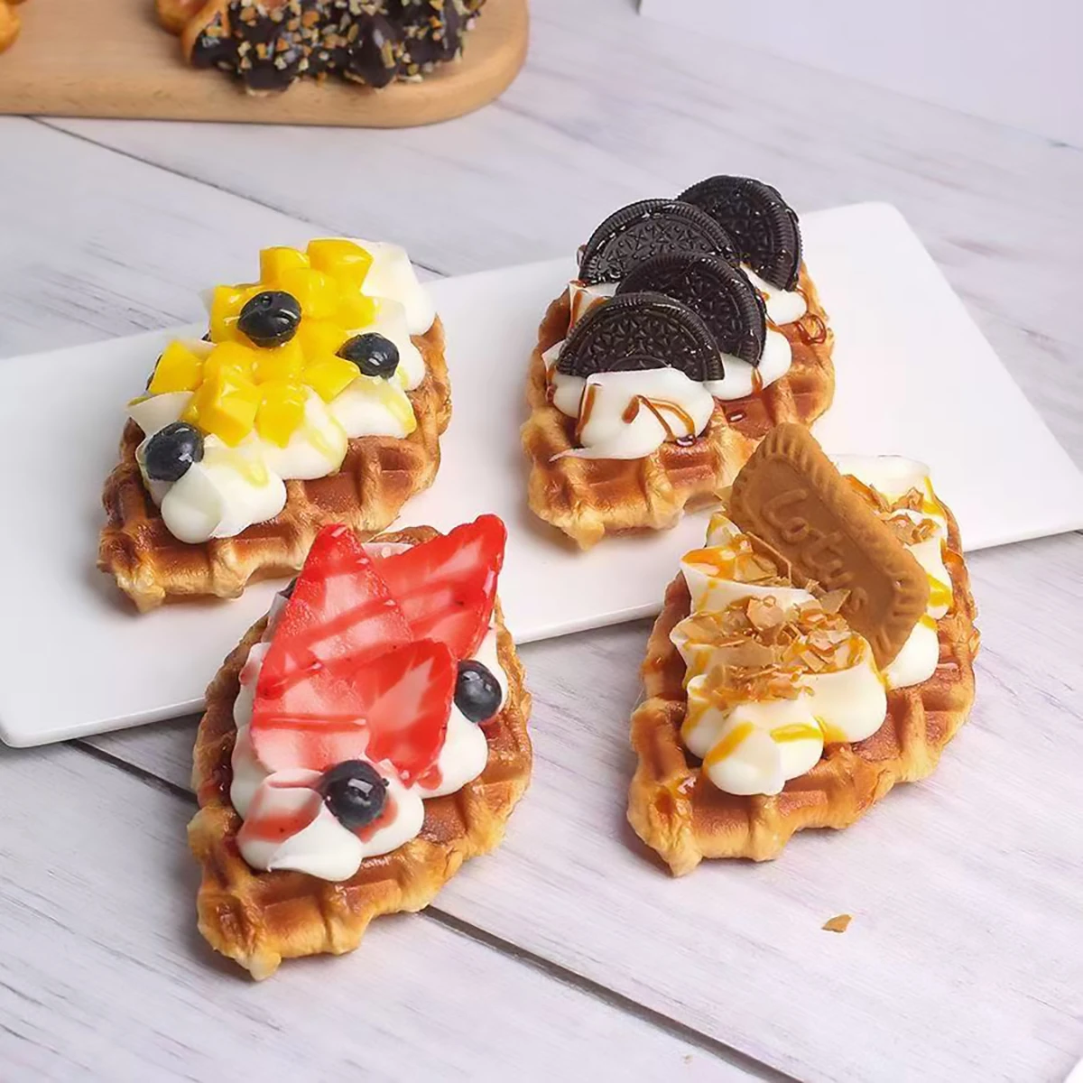 Künstliche Herstellung Waffel Dessert Hochzeit Party Dekoration Kuchen Dekoration Fotografie Professionelle Simulation Kuchen Modell – Detail 1