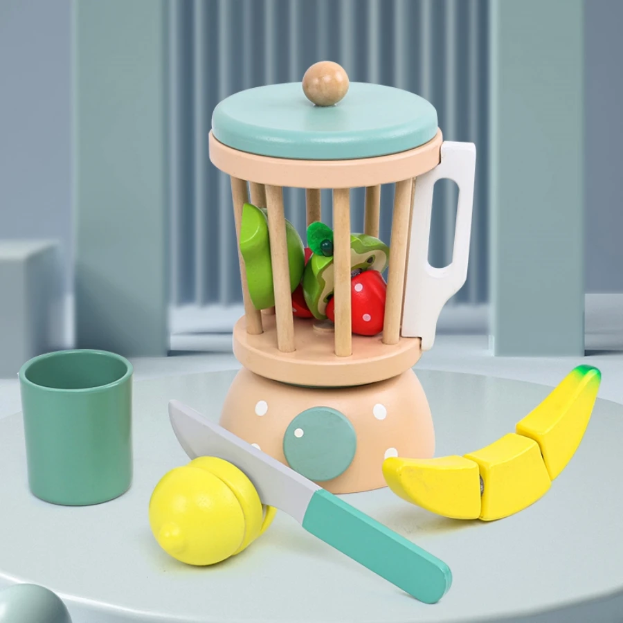 Children Play House Simulation Teapot Girl Tea Kitchen toys, wooden cake kindergarten birthday present 2