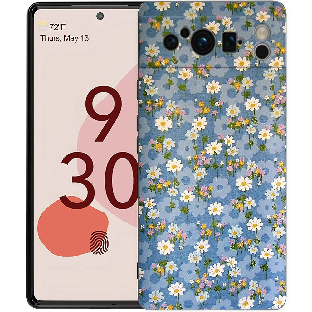 Elegant Floral Art Black Soft TPU Phone Case - Luxury Back Cover