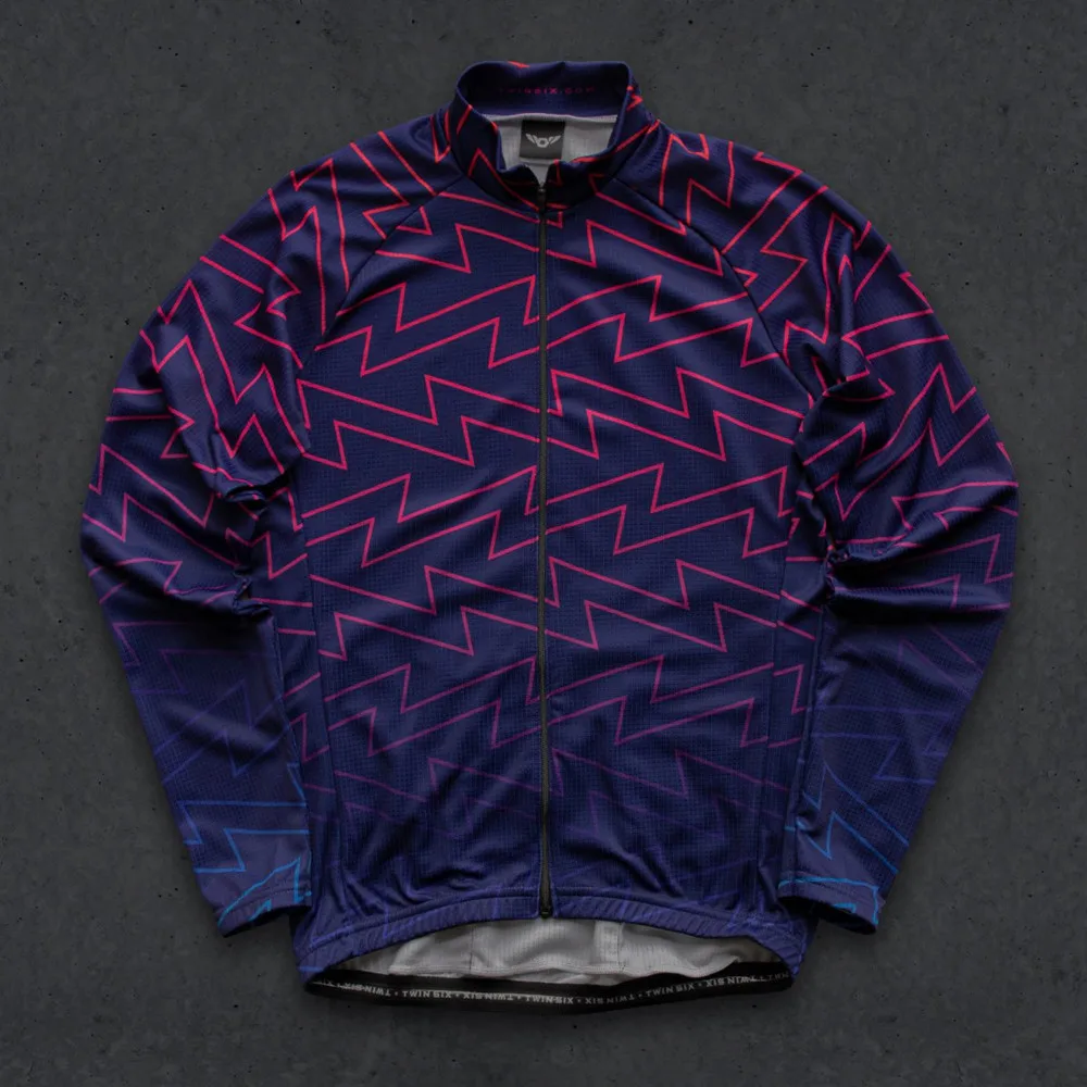 thumbnail image 1 of Twin Six 6 Jersey de ciclismo para hombre, ropa de ciclismo de manga larga fina para exteriores, primavera y otoño, chaqueta ligera para ciclismo, 1 of 5