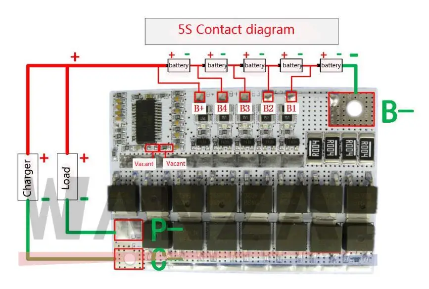 3S/4S/5S Bms 12V 16.8V 21V 3.7V 18V 100a Li-Ion Lmo Circuito di protezione della batteria al litio ternario Li-polimero Equilibrio di ricarica - immagine 5