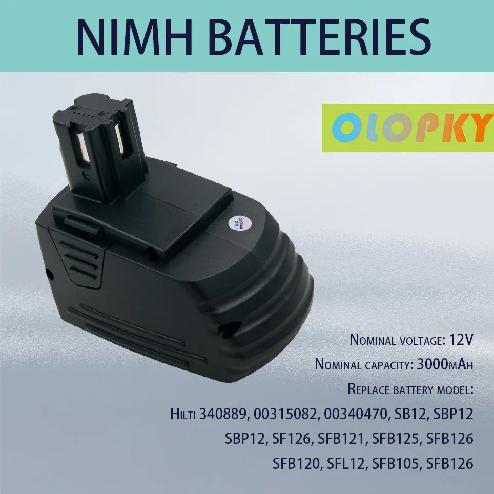 Перезаряжаемая батарея для Hilti 340889 SF126 SFB125 power tool SID121 SF120-A SF121 12V 3A Nimh сменная |