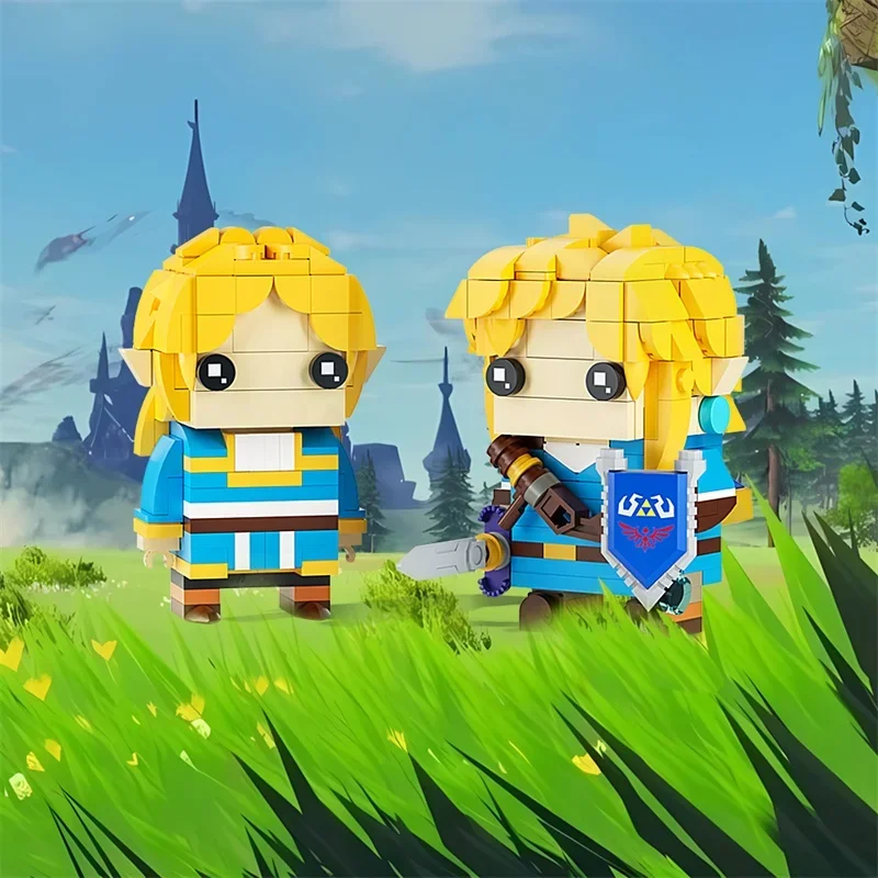

GoldMoc Mini Figures Block Toys Link and Princess Brickheadz Video Game Building Blocks Zelda Toys Building Bricks