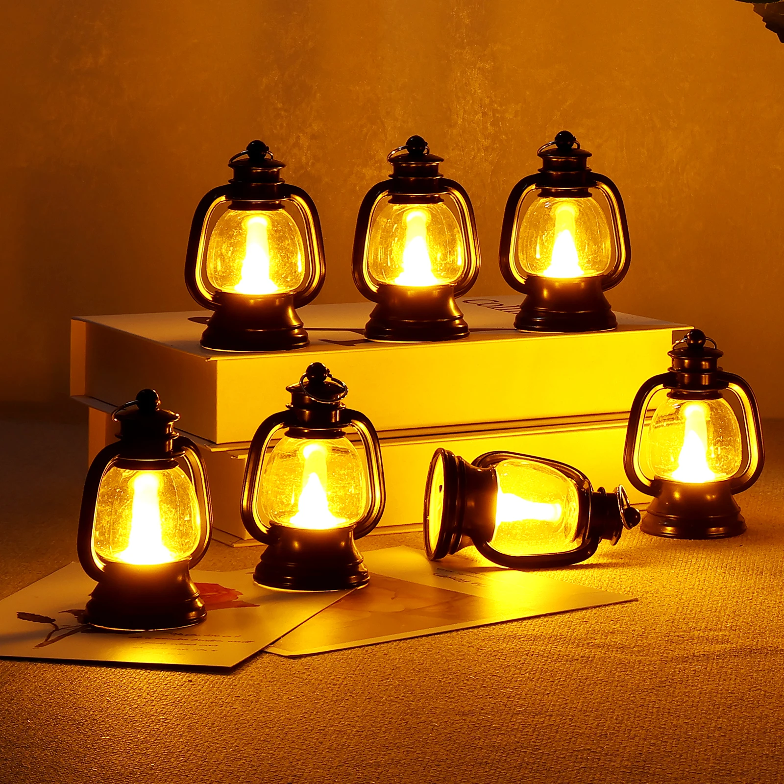 Bright Zeal Pack De 2 Faroles De Vela Estilo Vintage De 13.5" Con Vela LED De Pila (negro, Temporizador De 6 Horas) - Luz Decorativa A Batería Impermeable IP44 - Farol