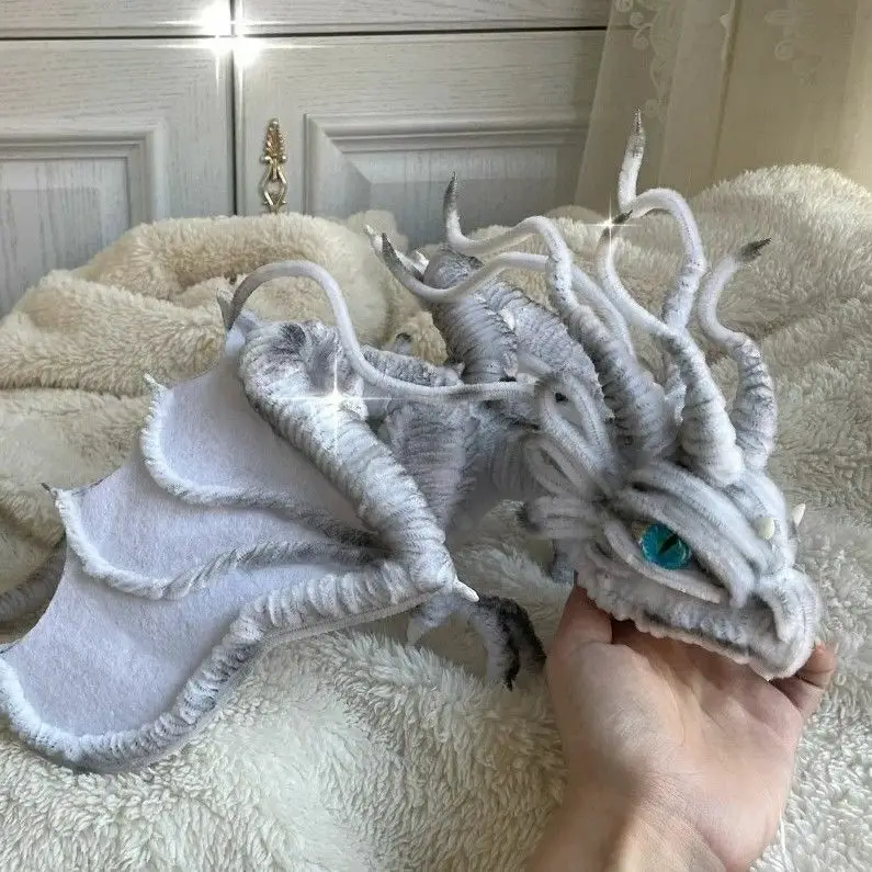 Cute Anime Dragon Props Finished Dinosaur Twist Stick Dragon Toy Handmade Bauble Cos Animation Accessories