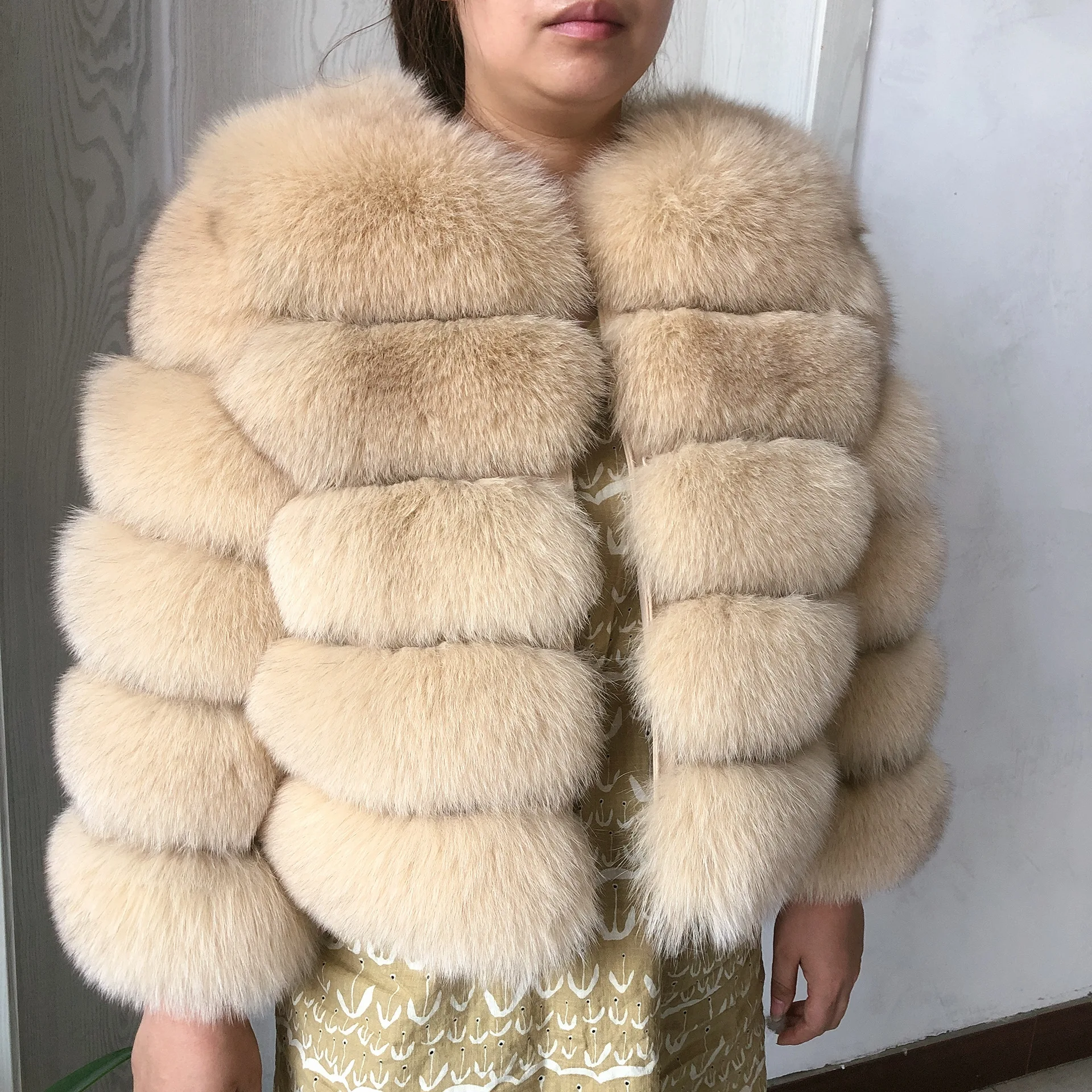 Natural fur fox fur coat das mulheres inverno casaco de pele casaco de pele natural alta qualidade natural fox fur jacket real fox fur coat