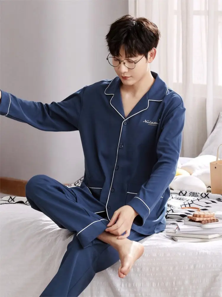 Couple Pajama Sets Sleepwear Cotton Women's Silk Pajamas Men's Sleeping House Suit Men Night Wear Clothes for Sleep Korean