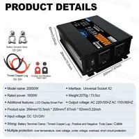 SOECOPO 20000W ensemble complet de système solaire 500W panneau solaire, onduleur (2 prises) 12V/24V 110V/220V, contrôleur 100A maison, Camping 3