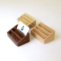 Creative Wood Card Holder Office Business Card Storage Cas 1