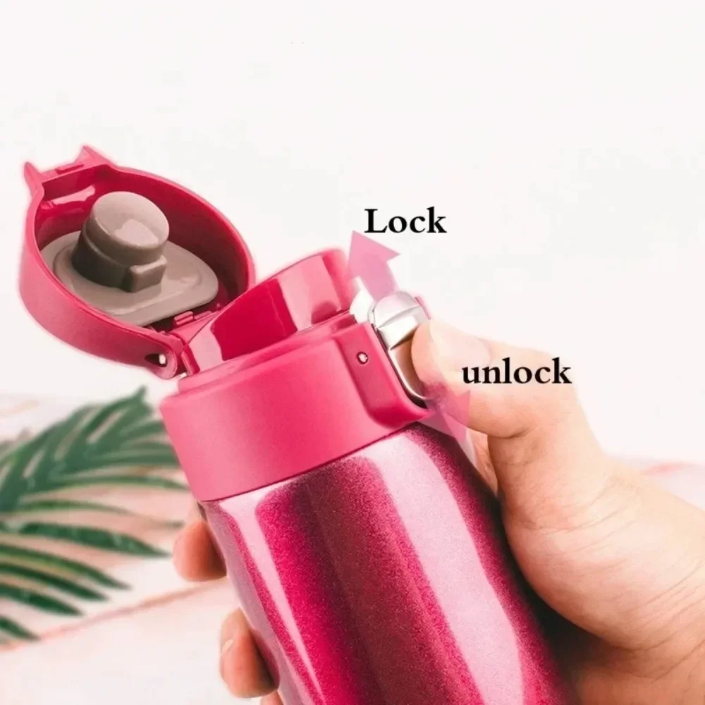 16Oz Metal Water Bottle Stainless Steel Bouncing Cover Vacuum Flask BPA Free Leak Proof Insulated Cup Coffee Mug Water Bottle