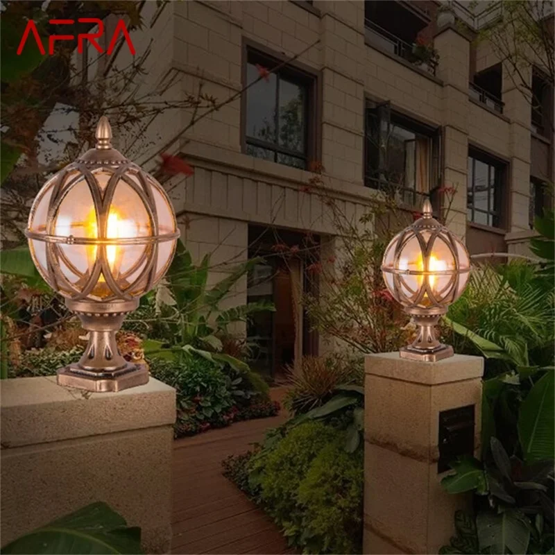 AFRA Outdoor Post light Patio Modern LED Round Waterproof Pillar Lighting For Porch Balcony Courtyard Villa