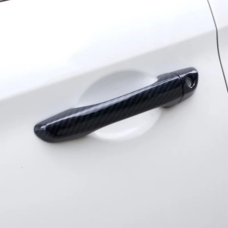 For Peugeot 2008 2020 2021 2022 2023 Chrome Carbon Fiber Car Door Handle  Cover Trim Sticker Styling Accessories