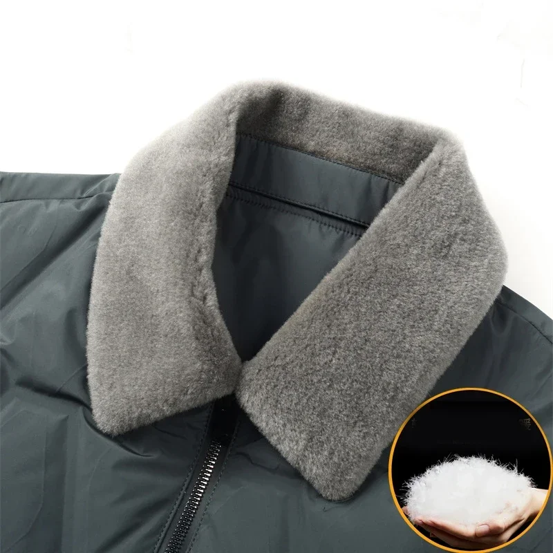 Men's Down Jacket Winter Lapel Versatile New Detachable Collar Thickened Warm Jacket