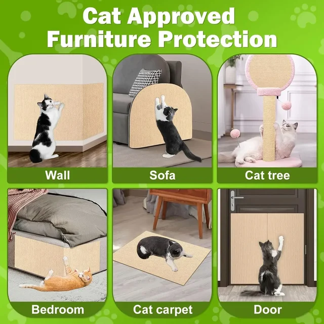 Trimmable Self-Adhesive Carpet Cats Scratch Board Wall Anti Cat Scratch Sofa Diy Cats Scratch Board Sofa Protection Paws Sharpen 5