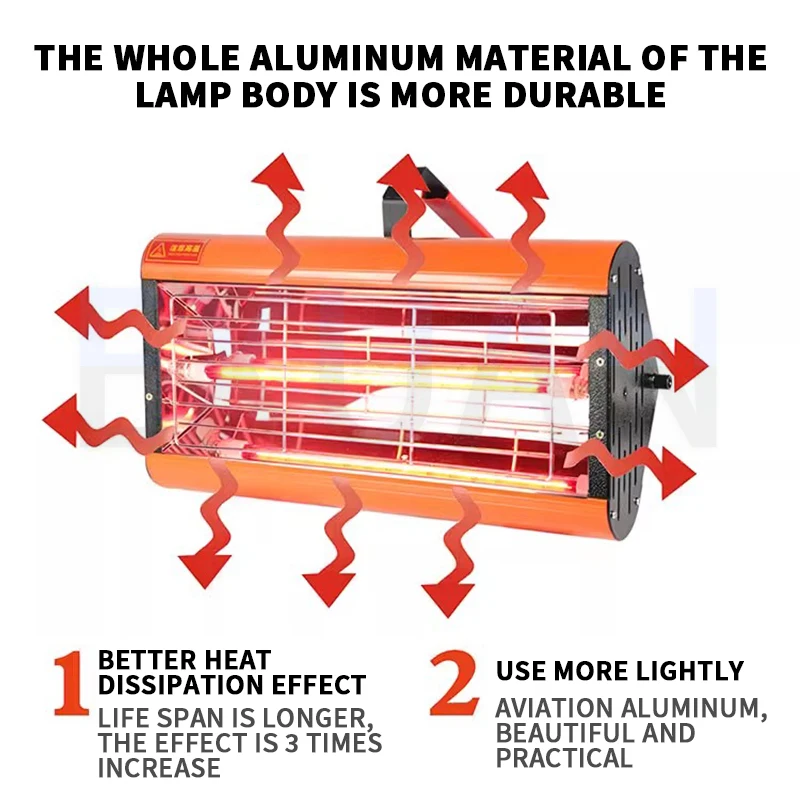 Paint Curing Lamp Shortwave Car Infrared Lamp Electric Heater Car Paint Drying Garage Bodyshop 220V Baking Room