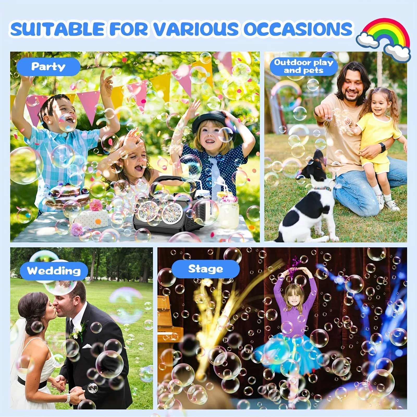 Bubble Machine Handheld Automatic Portable for Outdoor Wedding Game