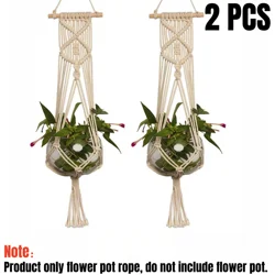 Handmade Macrame Plant Hanging Rope - Decorative Flower Pot Planter (2PCS)