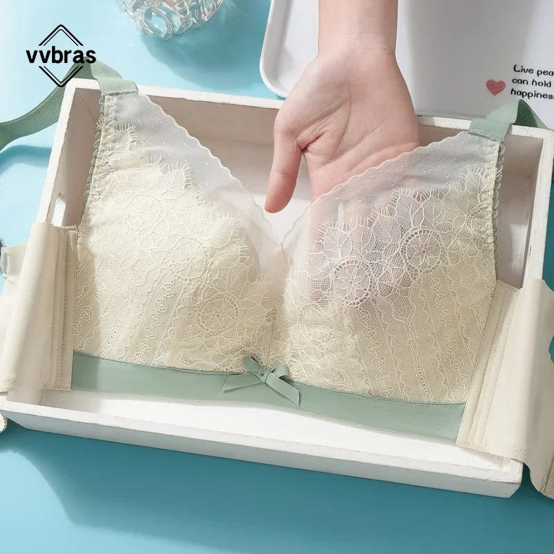 

Women Thin Underwear without Steel Ring Latex Chest Reduction Slimming Big Breasts Small Anti-Sagging Breast Holding Full CupBra