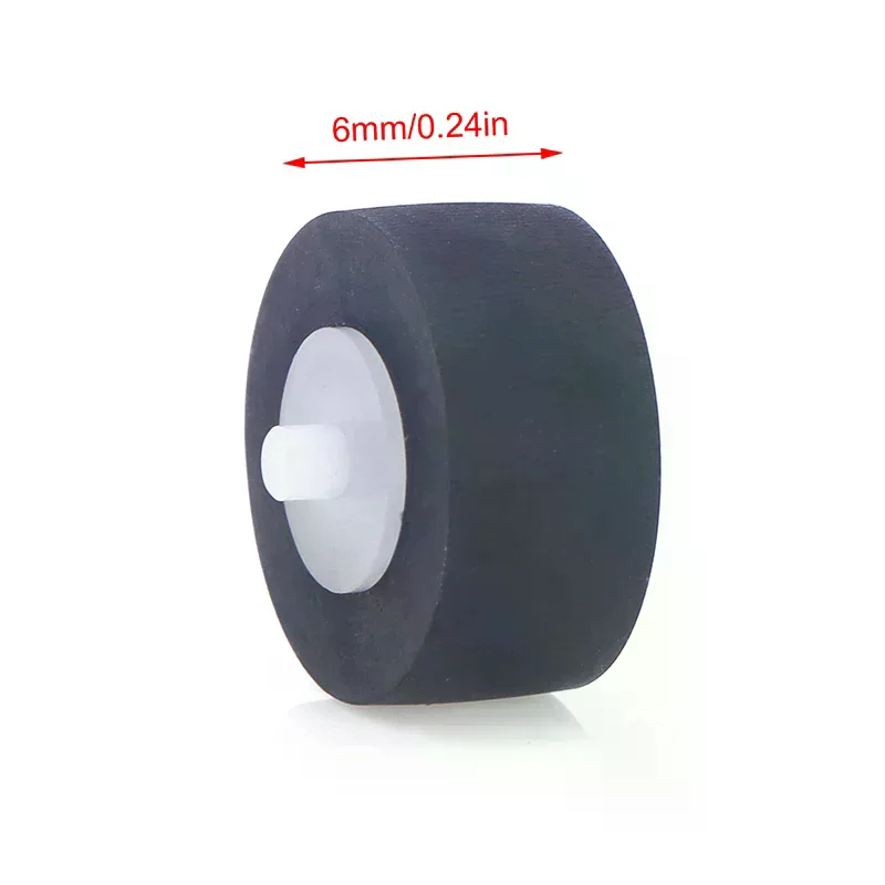 1Pc 13x6x2mm 카세트 무브먼트 테이프 레코더 라디오 오디오 액세서리용 축방향 고무 핀치 롤러 벨트 휠 포함