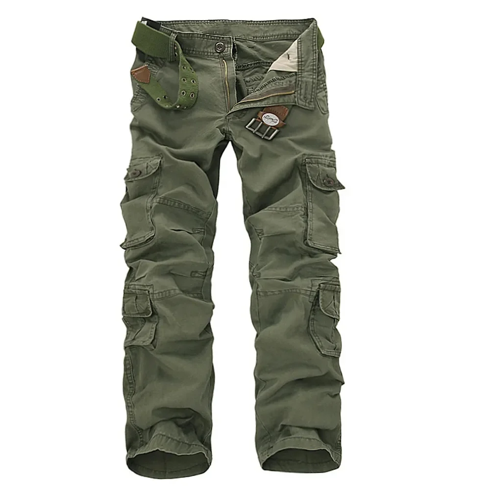 

4 Color New 2024 Arrival Mens Fashion Military Multi Pocket Cargo Pants Casual Straight Long Baggy Combat Trousers Large Size