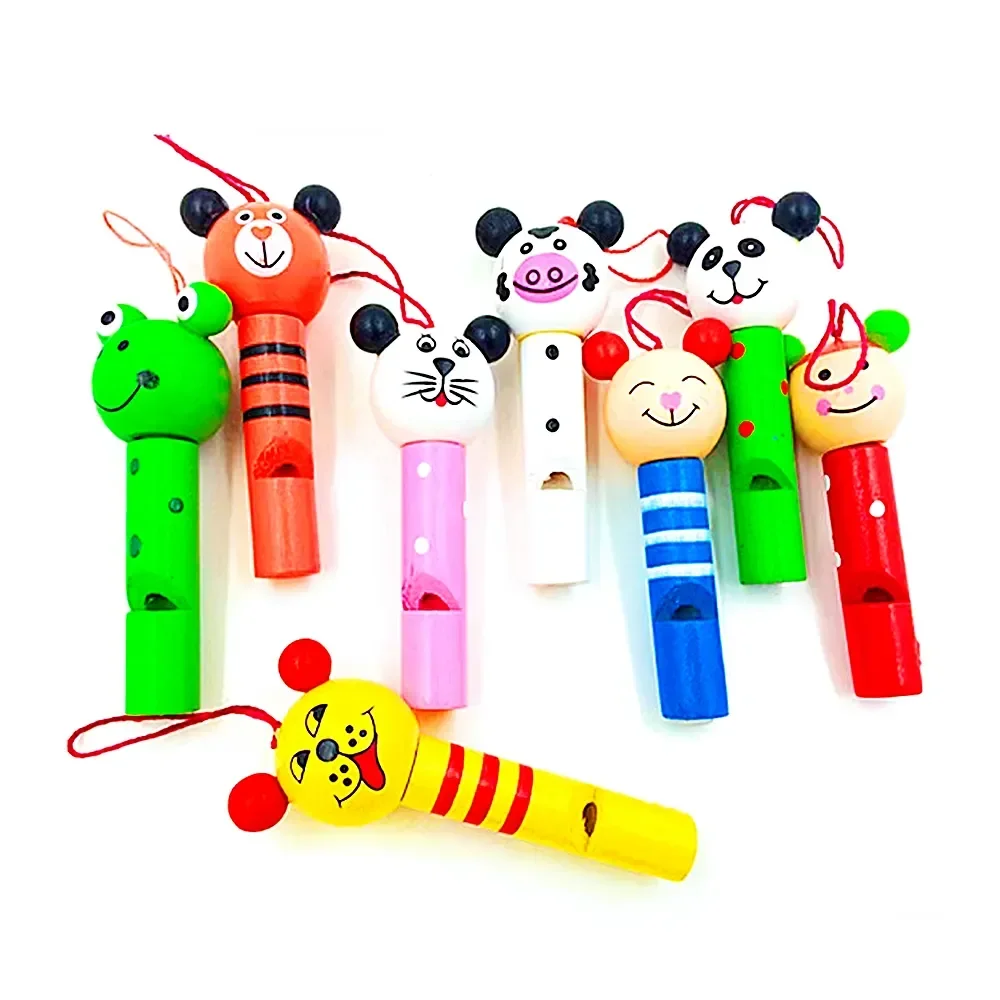 8Pcs Wooden Mini Cute Animal Whistle Toys Kids Birthday Party Baby Shower Gift Pinata Filler Boys Girls Party Goodie Bag Toys
