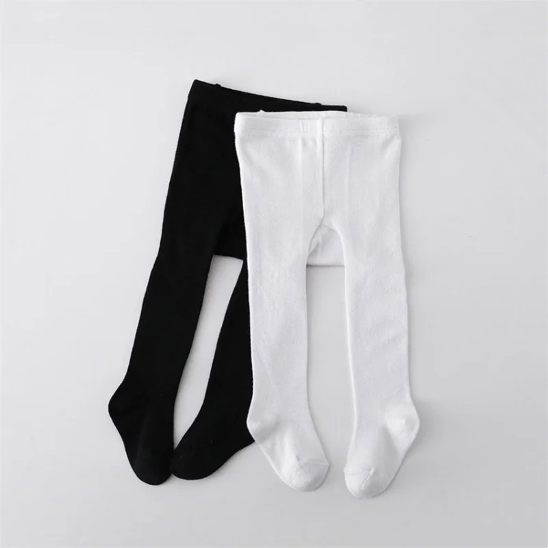 Infant Baby Girls Tights Knitted Stockings Girls Cotton Soft Newborn Leggings Casual White Black Pantyhose 0-2Years Old knit tights,girls pantyhose,children stockings