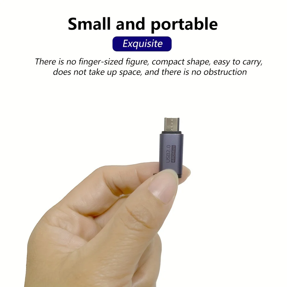 2PCS 휴대 전화 어댑터 유형-C-번개 여성-USB C 남성-마이크로-미니 USB 아이폰 15 14 13 Pro IPad For 