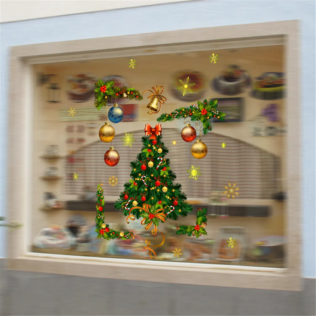 Christmas Balls Wall Stickers Window Glass Festival Decals New Year Christmas Decorations for Home Decor Decal Stickers