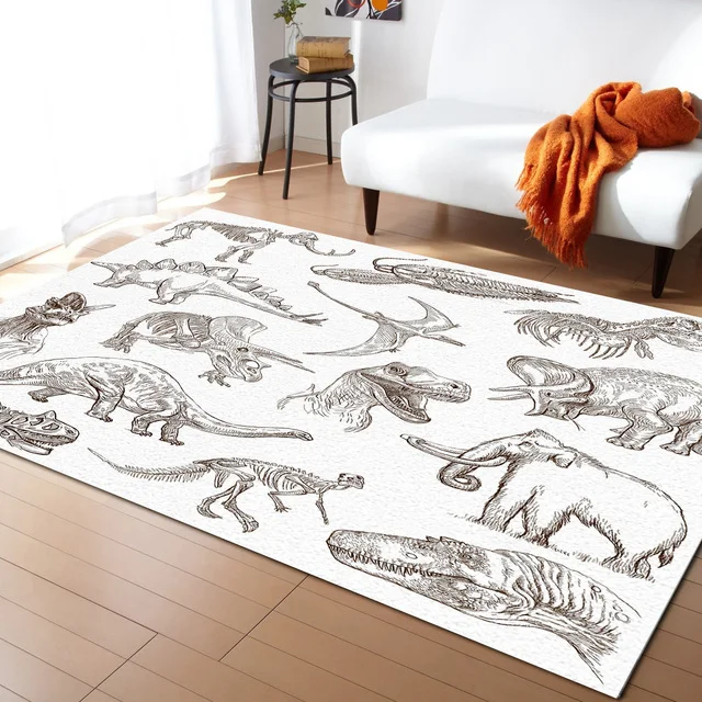 Cartoon Dinosaur Carpets for Living Room Home Decor Children's Room Anti-slip Crawling Mat Bedroom Bedside Foot Pad Doormat 3