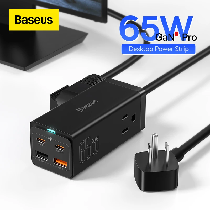 Baseus Gan3 Pro Desktop Power Strip Usb C Charger For Mobile Phone Laptop Tablet Fast Charger Us