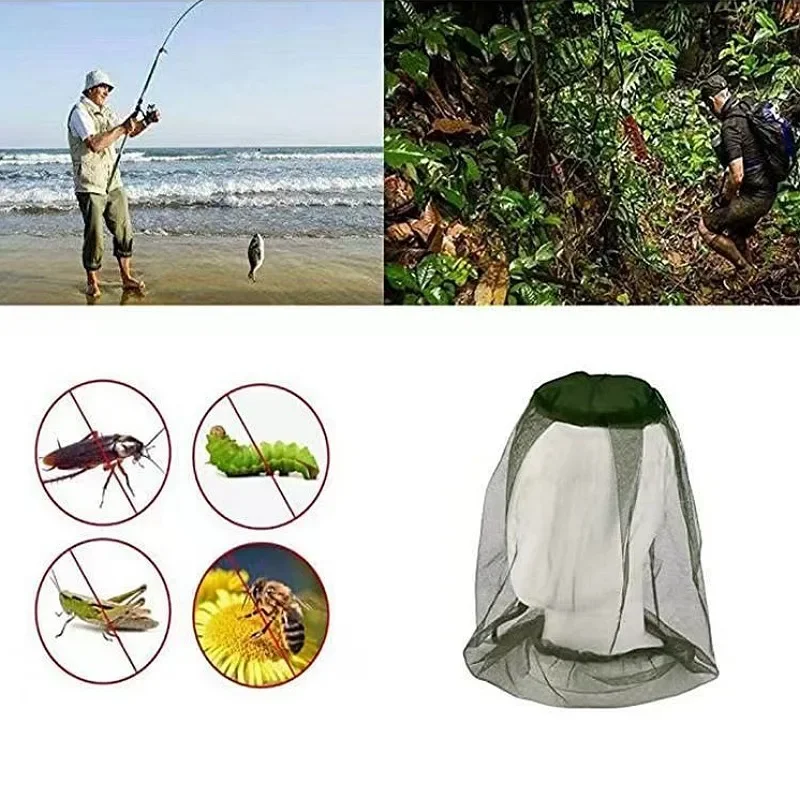 Outdoor anti-mosquito cap fishing cap insect-proof bee-keeping net cover sun-proof and breathable gauze mask