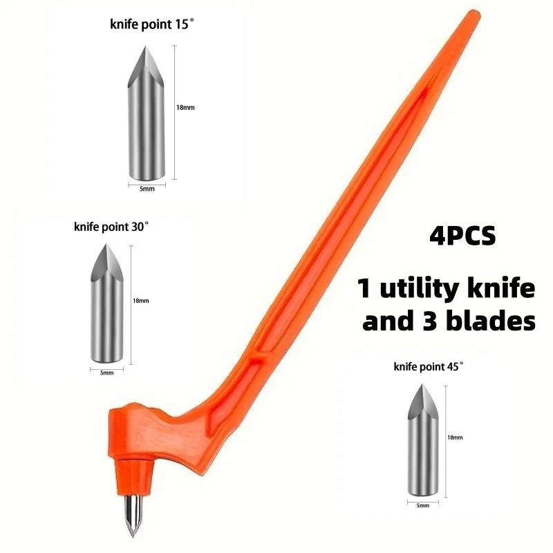 4 Parçalı Set [1 Çok Amaçlı Bıçak ve Üç Bıçak (15 Derece + 30 Derece + 45 Derece)] 360 Derece Dönebilen Çok Amaçlı Bıçak Kağıt Kesici Kesme Aleti El Tipi Öğrenci Çok Amaçlı Bıçağı Scrapbooking ve Vinil Sanat Kesimi için Uygundur