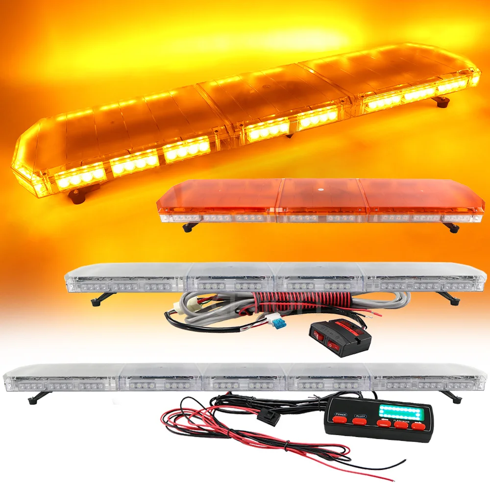 

35" to 71" Plow Car Trucks Police LED Emergency Warning Light Bar Roof Top Hazard Strobe Lightbar Amber Red Blue 1.2M 1.5M 1.8M