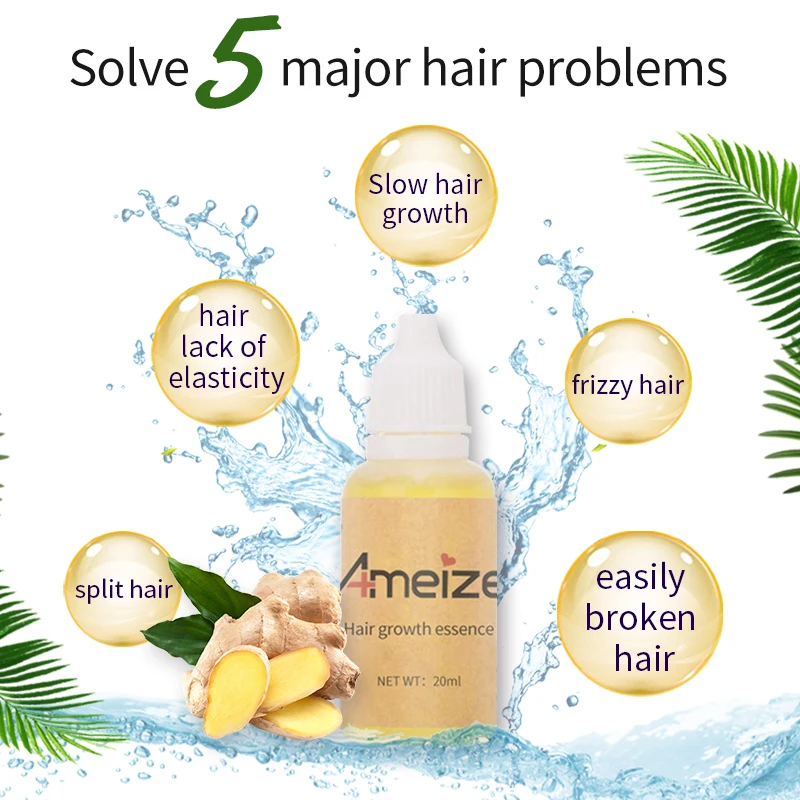 Hair Growth Essence Shampoo Mate 5Pcs Hair Regenerating Oil Reduce Loss Liquid 20ML