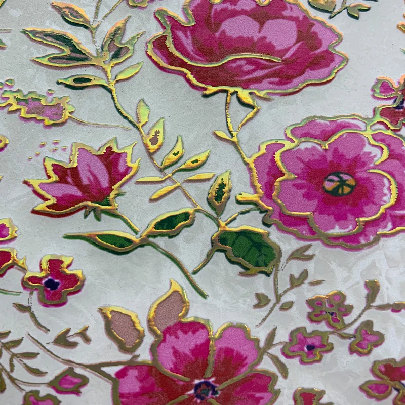 꽃무늬 장식 가구용 합성 PU 가죽 원단